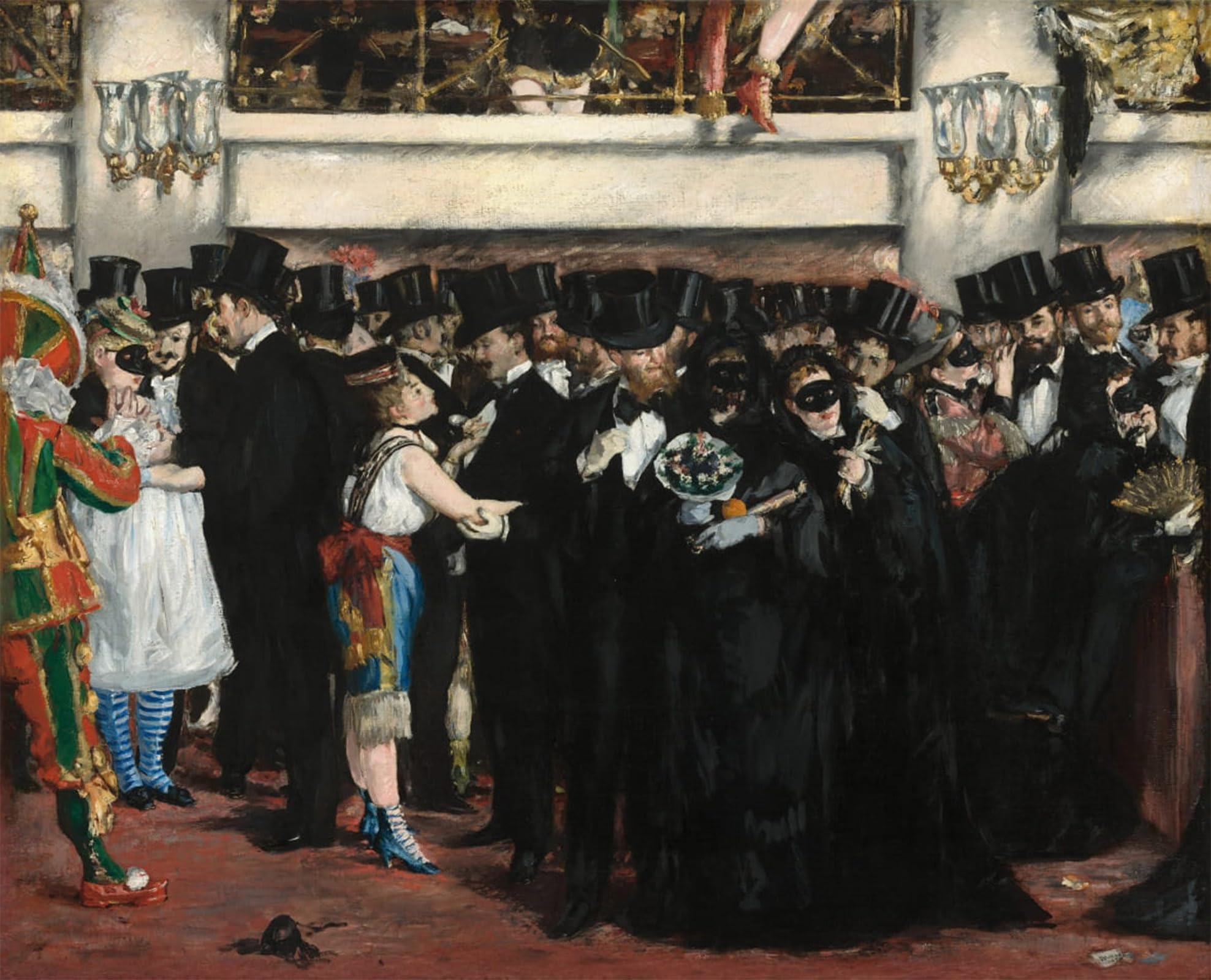SERENDIPITP Abstract Painting Mural Print Picture Wall Decor Painting Masked Ball At the Opera by Edouard Manet Vintage Wall Artwork for Home Decor 60x90cm