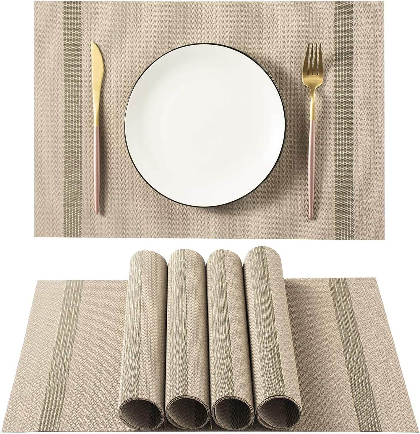 Buy HOKIPO Polyvinyl Chloride Pvc Washable 6 Pieces Dining Table Mats ...