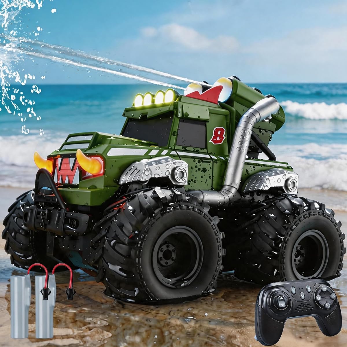 Remote Control Car, Amphibious Monster Trucks for Boys Age 4-7