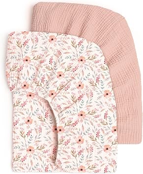 lulumoon Muslin Crib Sheets for Baby Snug Fitted for 52x28 Crib Mattress