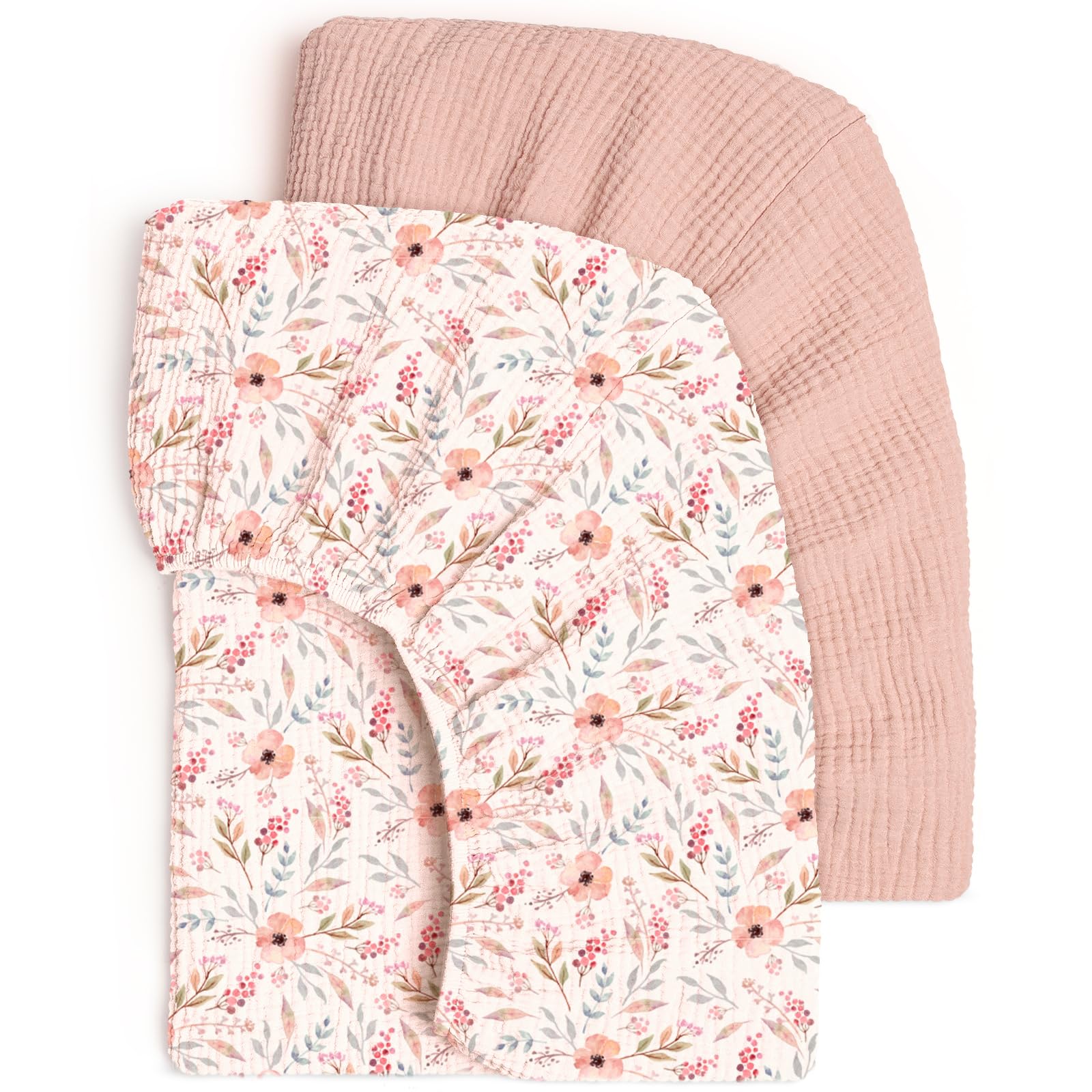 lulumoon Muslin Crib Sheets for Baby: Snug Fitted for 52x28 Crib Mattress