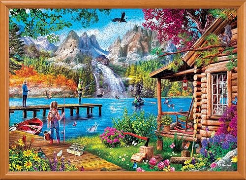 Miniatura 4 de MasterPieces Rompecabezas de 1000 piezas para adultos, familia o jóvenes, pesca con papi, 19.25 x 26.75 pulgadas
