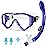 U PHITNIS Kids Snorkel Set for Age 4-14 - Dry Top Snorkeling Gear for Kids Junior & Youth - Childs Diving Mask with Big Eyes for Boys Girls - Anti-Fog Snorkeling Mask and Snorkel Set
