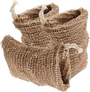 DEARMAMY 3 Piezas Red De Espuma Para Bolsa De Jabón Accesorio Seco Bolsas De Ducha Almacenamiento Lavar Solución Cuerpo Organizador De Jabón De Baño Verja Neto Reutilizable Malla Yute Brown