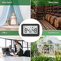Vista 8 de DOOMAY Mini termómetro higrómetro para interiores, medidor de humedad con interruptor de ℃/℉, medidor de humedad, monitor digital de temperatura