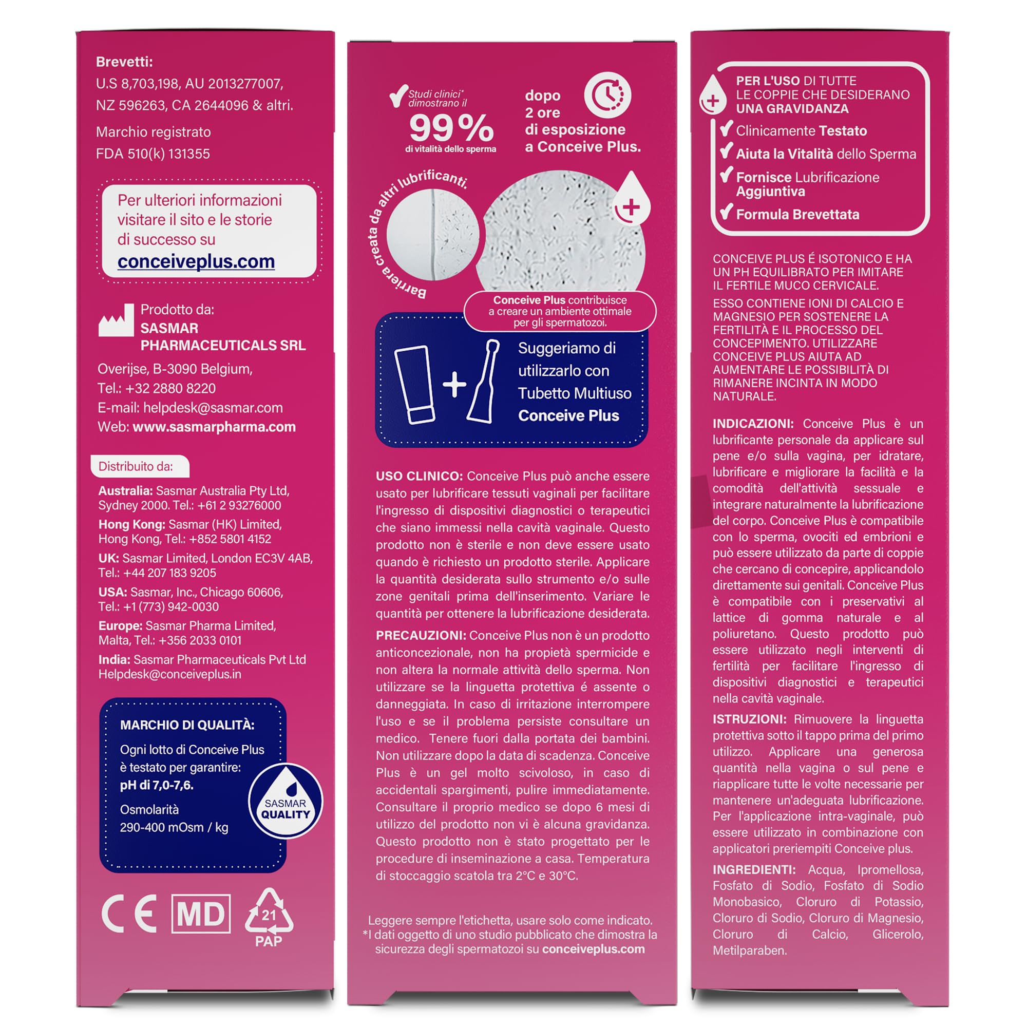 Sasmar Lubricante Conceive Plus Tubo 75 ml - 1 unidad, 75 mililitro, 1