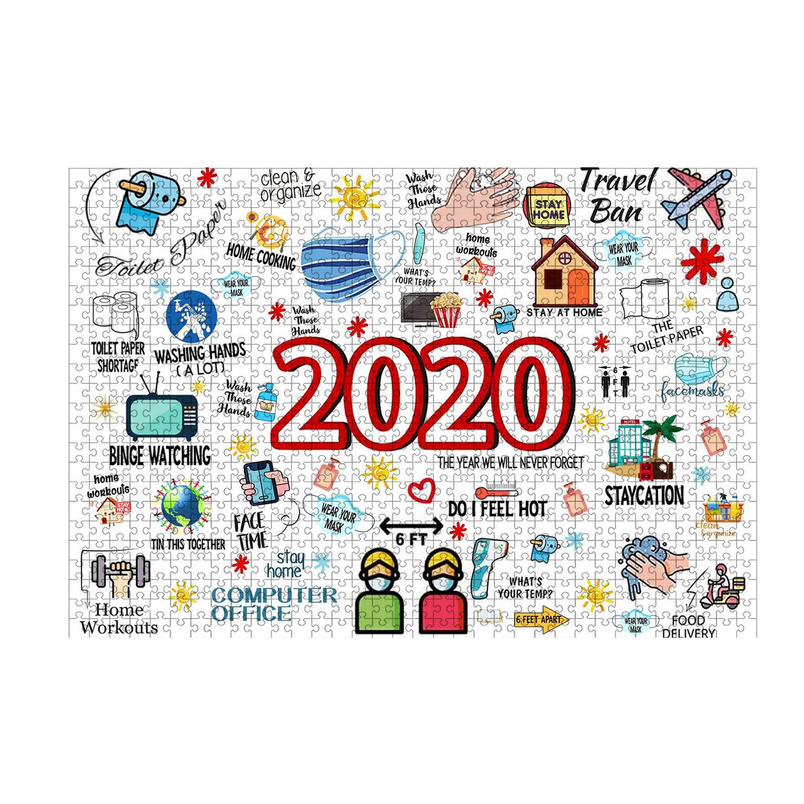 2020 Puzzles Memorial 2020 Jigsaw Puzzle Interesting Interactive Toys for Family 1000 Piece Funny Jigsaw Puzzles Toys for Adults/Kids to Memorialize 2020, Educational Souvenirs Gift for 2021