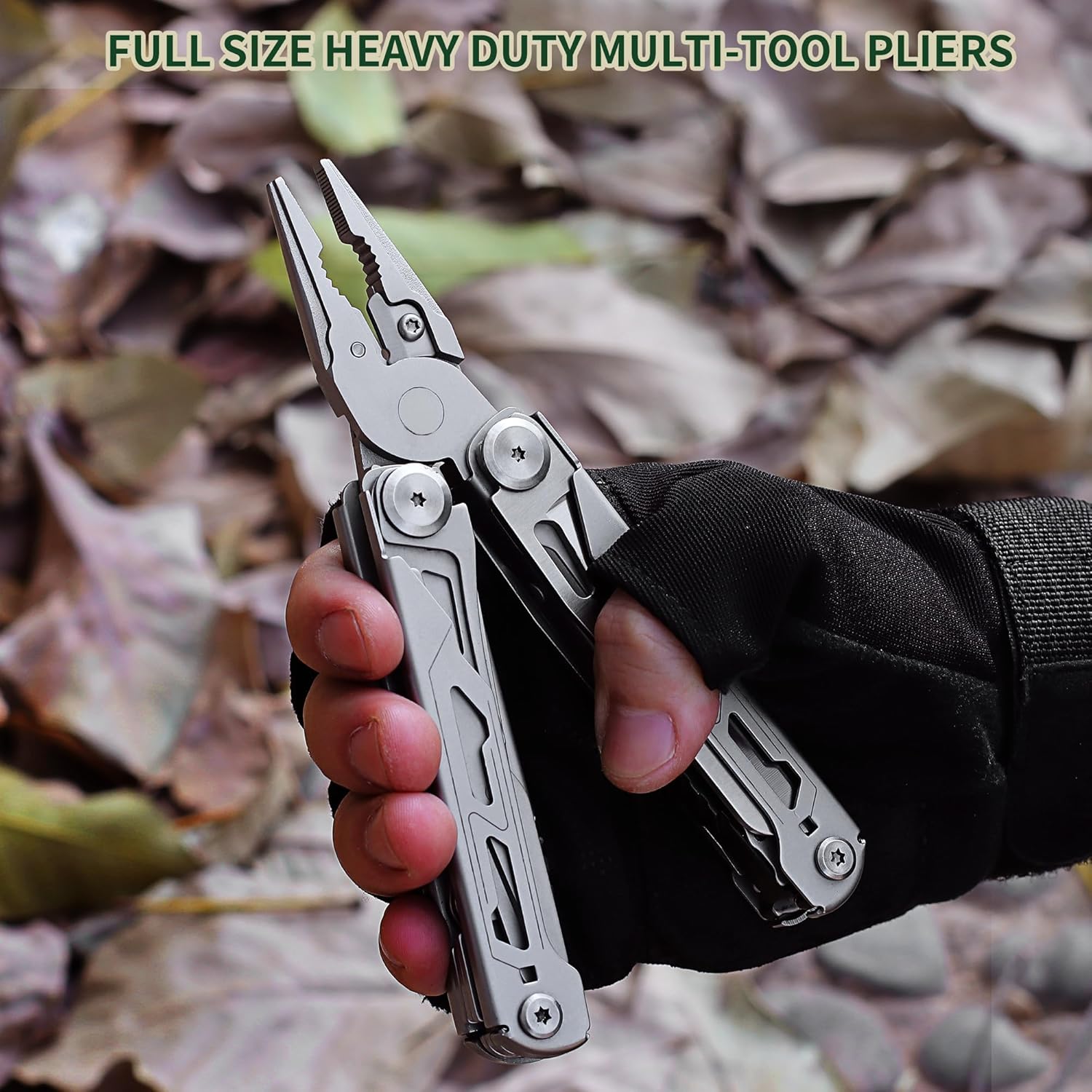 POXIMO 17-In-1 Multitool, Gifts for Men Dad Him Multi Tool Pliers, EDC Multi-Tool Kits, Stocking Stuffers Pocket Knife Gadgets for Camping Hiking Surviving Fishing Hunting