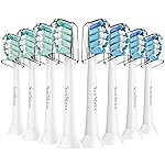 SuitShine Replacement Toothbrush Heads Compatible with Philips Sonicare and More Click-on Handles 8 Pack White