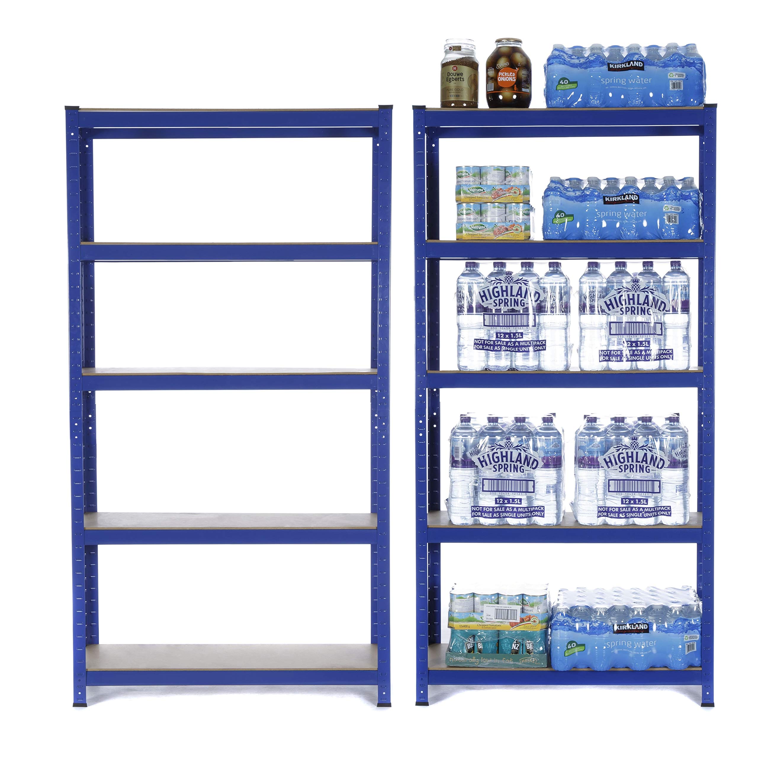2 Bay Heavy Duty Steel Shelving Garage Racking Unit (5 Levels 1800mm H x 900mm W x 300mm D) 275KG UDL Per Shelf