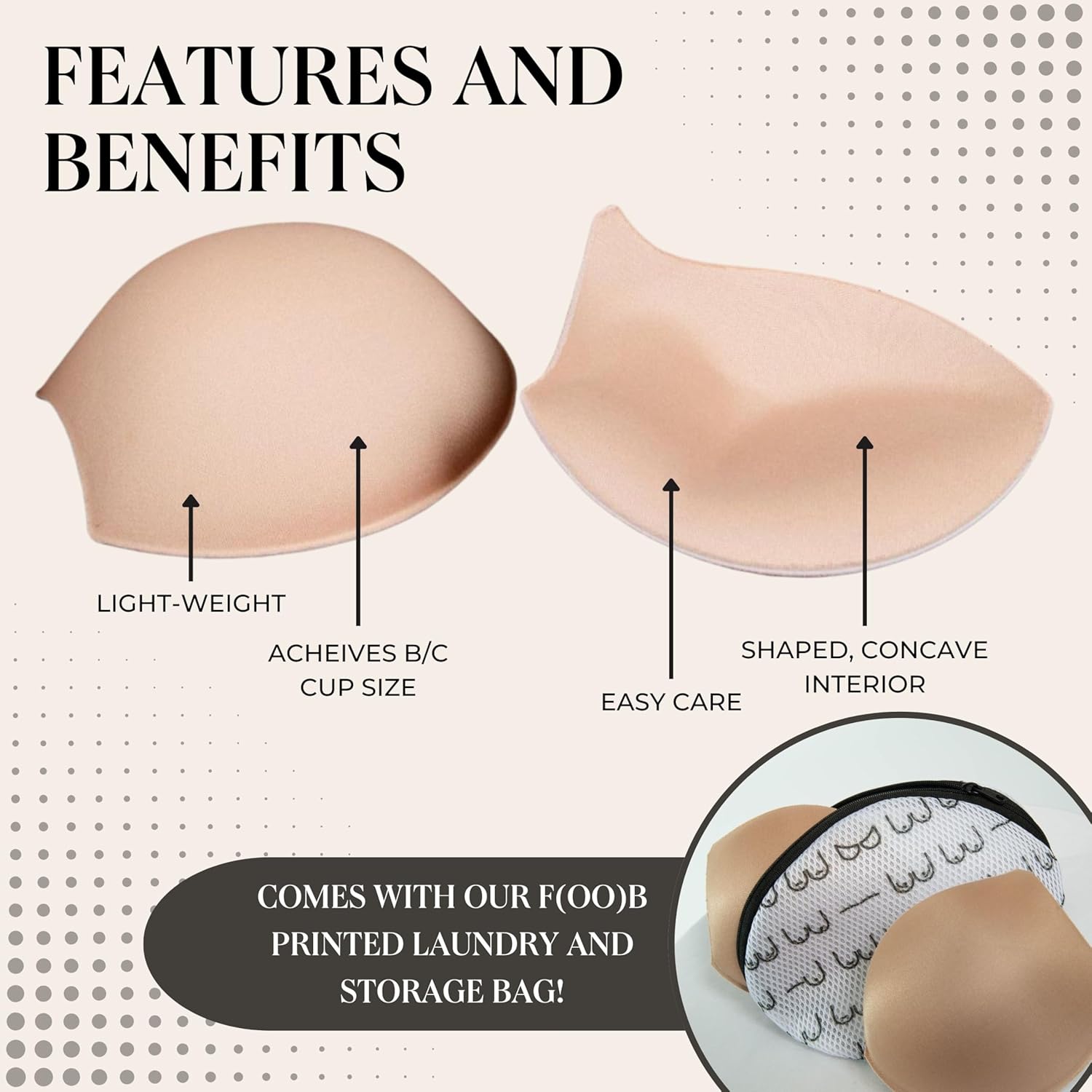 AnaOno Breast Forms - Soft & Light Bra Pads & Breast Enhancers B/C Cup - for Regular & Mastectomy Bras - Comfort Bra Inserts - Image 3