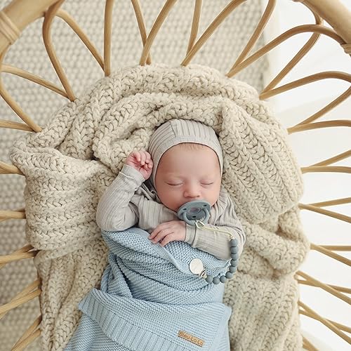 Miniatura 4 de Bleu La La Lulubabe - Chupete con pezón de hospital estándar Avent  Juego de silicona suave de dos tonos para bebés, bebés y niños pequeños (etapa