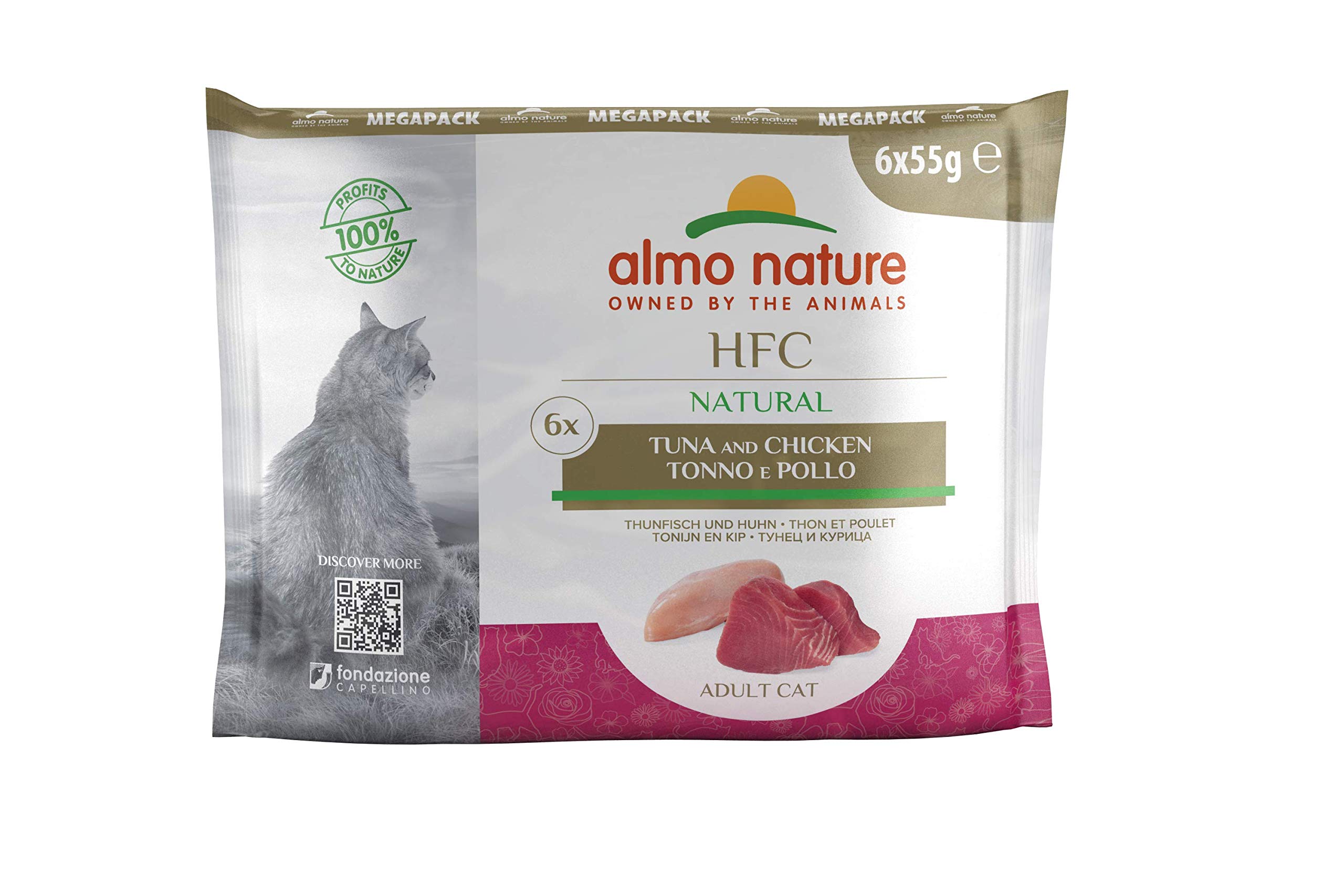 Almo Nature Hfc Natural Pouches 6 X 55G - Tuna & Chicken