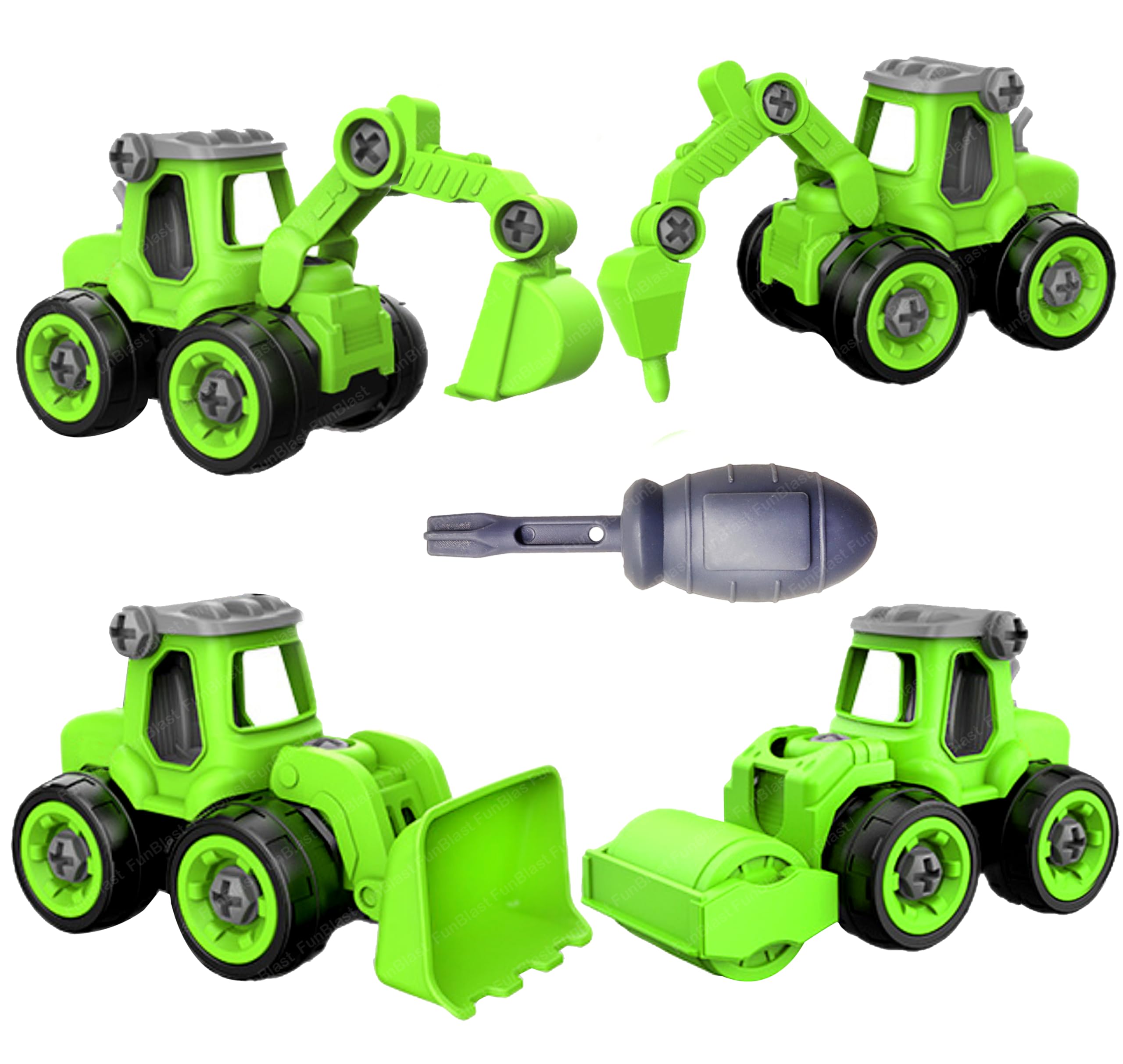 FunBlast Construction Vehicles Set, Pack of 4 DIY Assembling & Building Construction Trucks with 1 Screwdriver, Kids Building Vehicles Toys for 2+ Year Old Kids, Boys, Girls (Green) (B0CQJSPF7B) Amazon Price History, Amazon Price Tracker