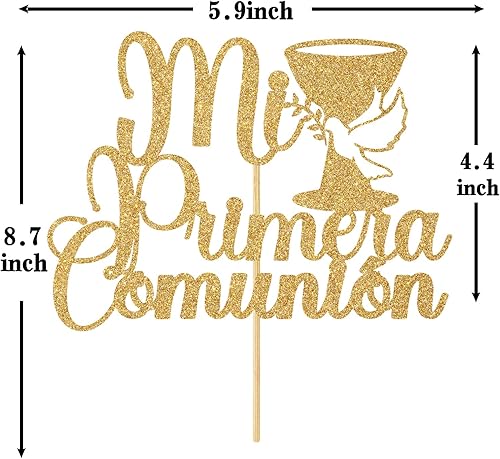 Miniatura 2 de Mi Primera - Decoración para tartas de comunión, decoración de pastel de primer bautismo de bebé español, primera comuniónDios bendigasuministros de