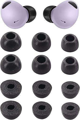 ALXCD Orejeras de espuma compatibles con Galaxy Buds 2 Pro, 6 pares de almohadillas de espuma viscoelástica suave, puntas de repuesto para Galaxy
