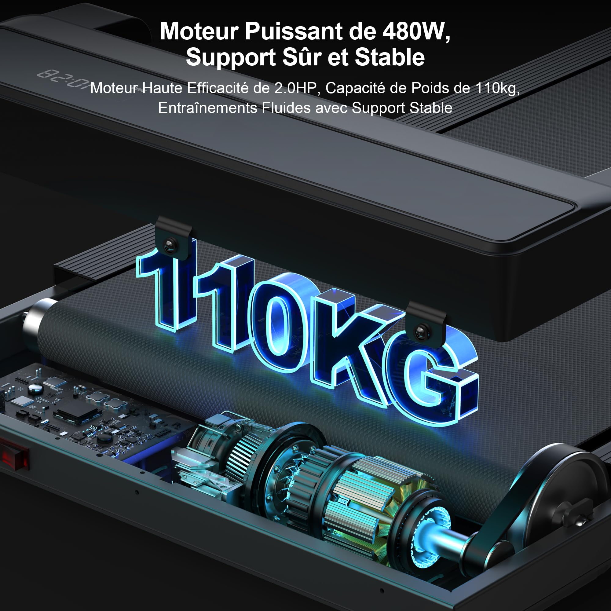 Tapis De Marche Pliable Inclinable 5% - Moteur 6km/h, Silencieux, écran LED, Télécommande, Pour Bureau Ou Maison