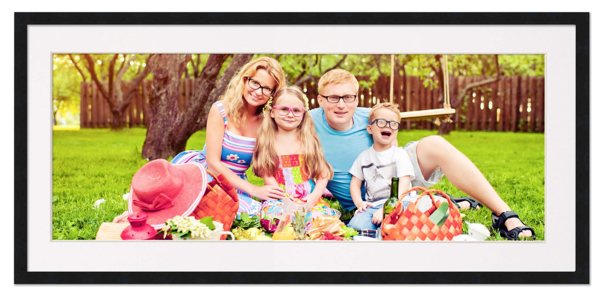 Amazon.com - 13.5x40 Frame with Mat - Black 16x43 Frame Wood Made