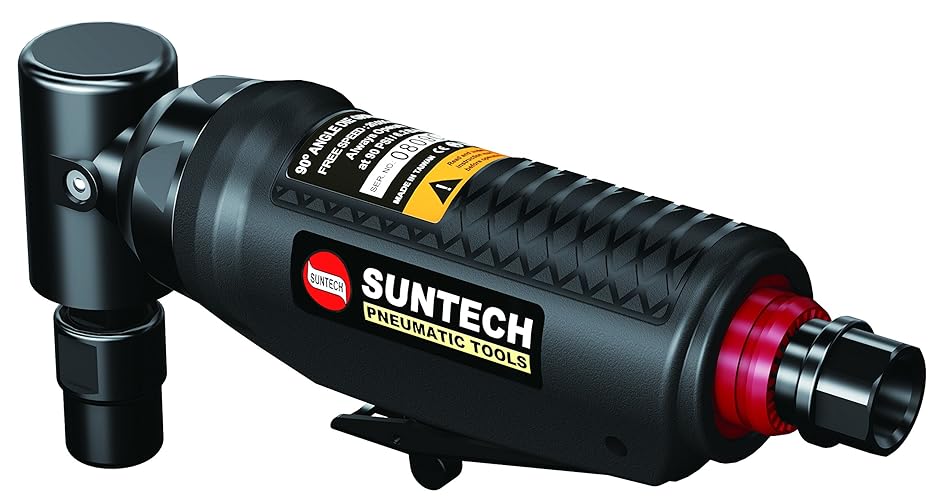 SUNTECH SM-52-5300 Sunmatch 1/4" 90 Degree Angle Pneumatic Die Grinders, 0.3HP, 20,000Rpm, Black