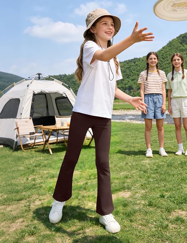 BOOPH Girls Flare Leggings Kids Uniform Pants School Bell Bottoms for Girl Brown 7-8 Years by BOOPH - Used condition - Image 7