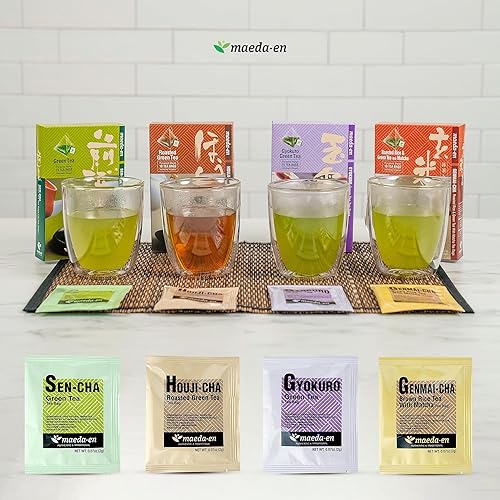 Miniatura 8 de MAEDA-EN Té verde de arroz asado Genmai-cha prémium con matcha, 10 bolsas de té de origen japonés, hojas de té verde envueltas individualmente, 1