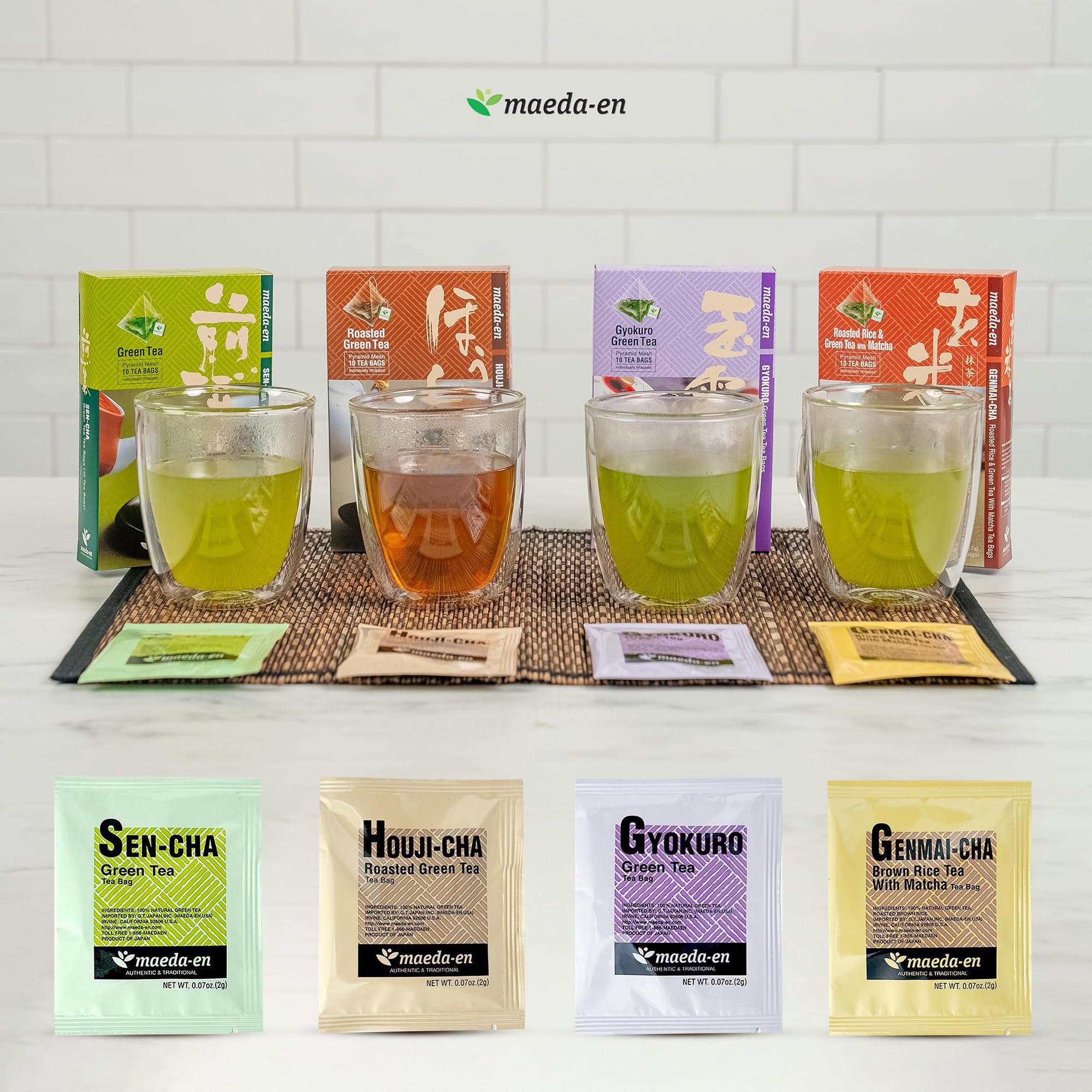 MAEDA-EN Premium Genmai-cha Roasted Rice Green Tea with Matcha 10 Tea Bags Japanese Origin Green Tea Leaves Individually — view 8