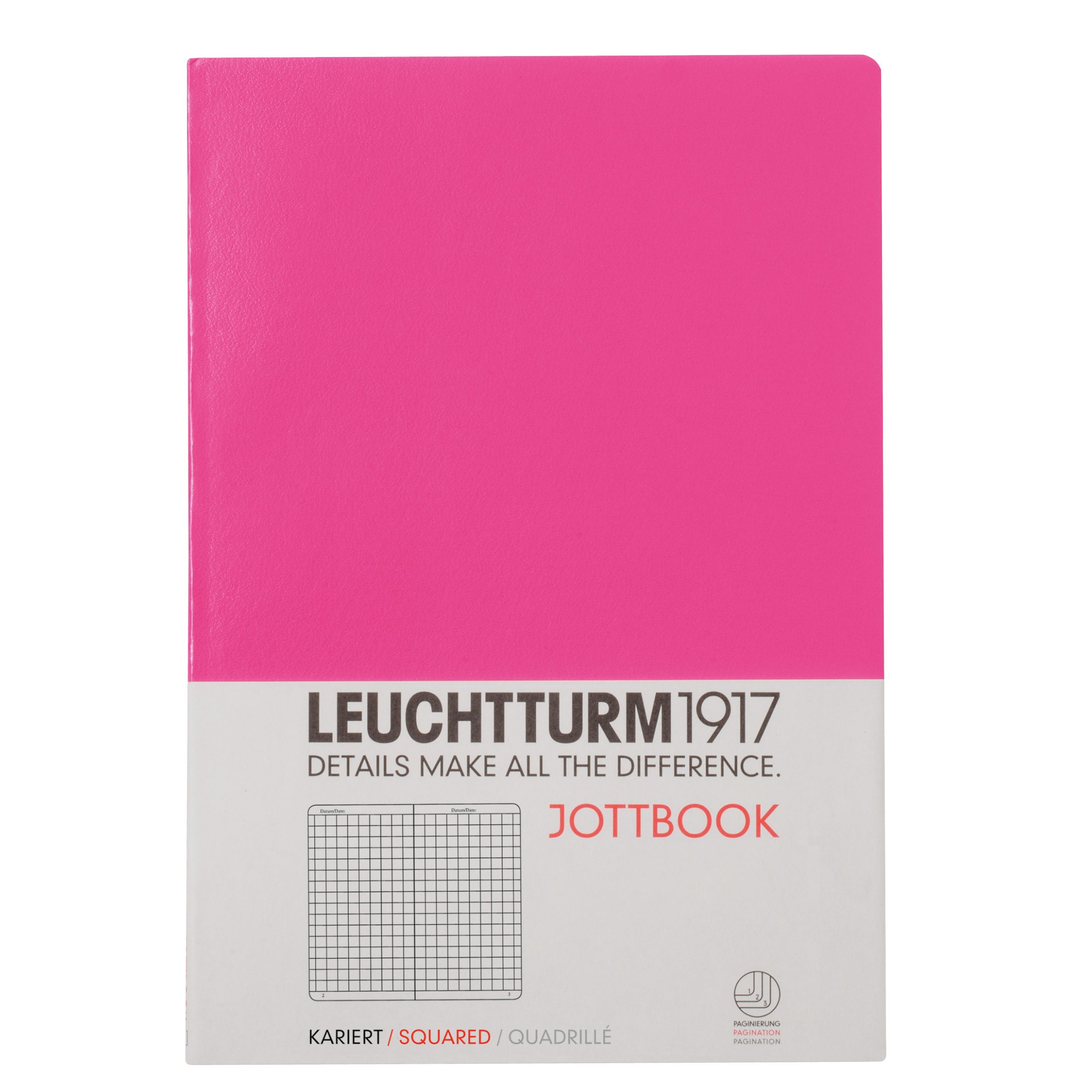 Leuchtturm1917 Jottbook Not Defteri Orta Boy (A5), Kareli, New Pink