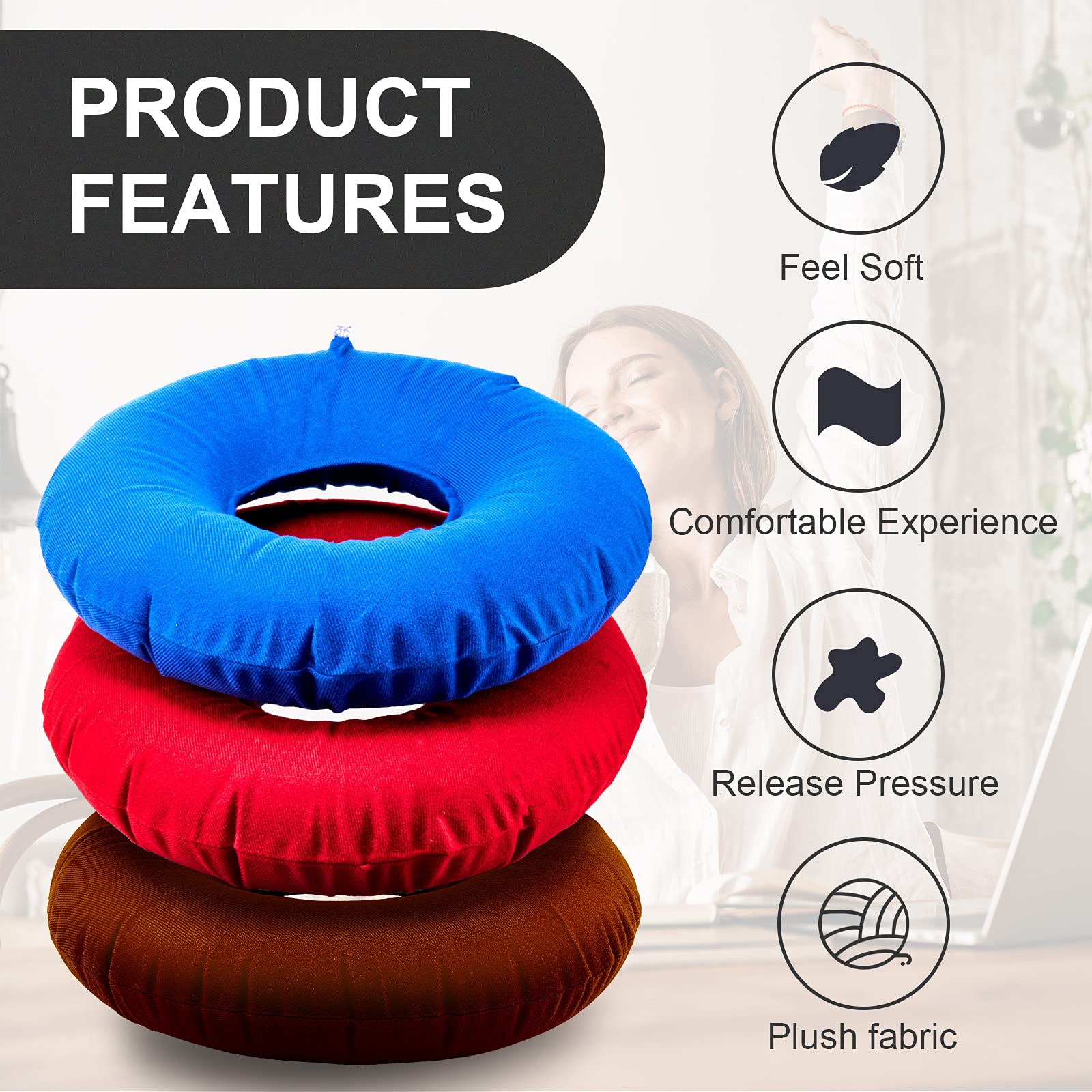 Buy Donut Pillow Hemorrhoid Tailbone Cushion Medium Seat Cushion Pain