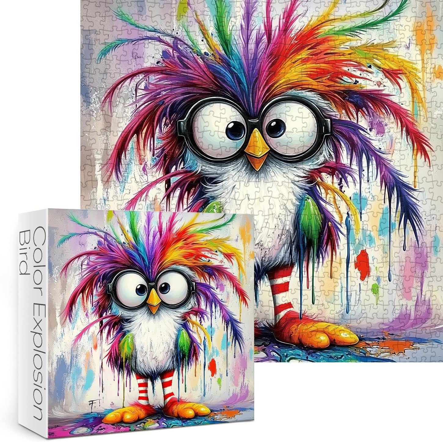 Colorful Funny Bird Puzzles for Adults 1000 Pieces. Cute Bird Jigsaw Puzzles. Challenging Fantasy,Animal,Art Puzzles