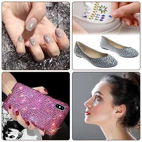 Miniatura 10 de Kit de diamantes de imitación para uñas, decoración de uñas con lápiz de cera, kit de diamantes de imitación AB planos para manualidades, piedras