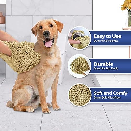 Vista 13 de Muddy Mat Secador de perros, microfibra altamente absorbente, lavable, de secado rápido, absorbente de toallas de baño de felpilla extra suave
