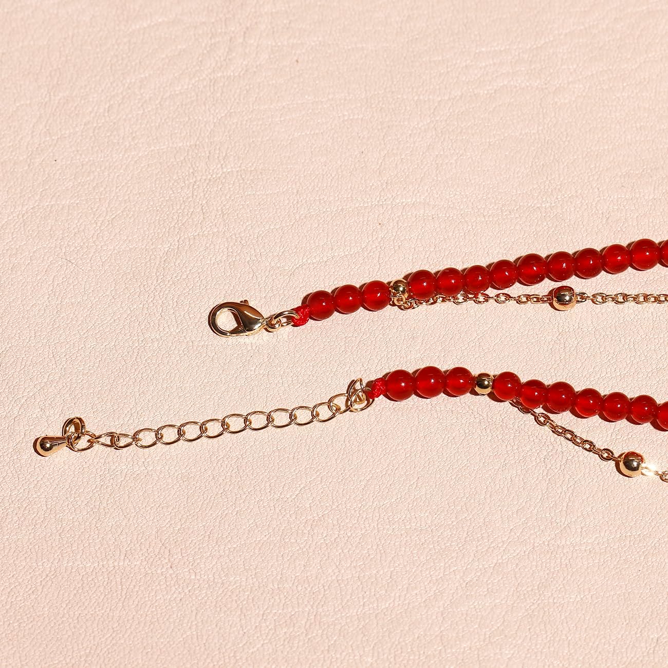 Layered Choker 14k Gold Plated Chain Agate Beaded Necklace Simple Crystals Necklaces for Women Jewelry Gifts - Image 5