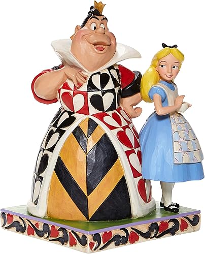 Enesco Disney Traditions by Jim Shore - Figura de Alicia en el país de las maravillas y la reina de corazones, 8.25 pulgadas, multicolor