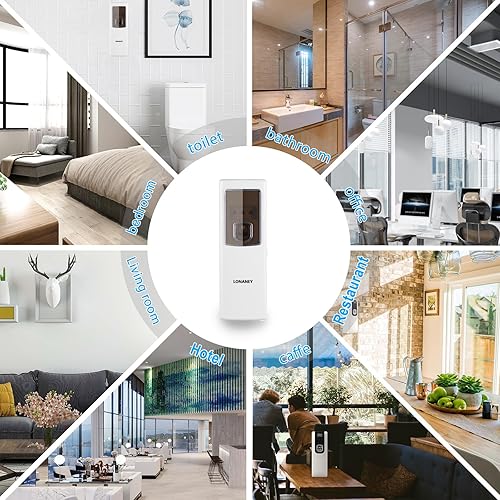 Miniatura 4 de LONANEY - Dispensador automático de fragancias  Dispensador de ambientador automático ABS comercial para montaje en pared, dispensador de perfume en