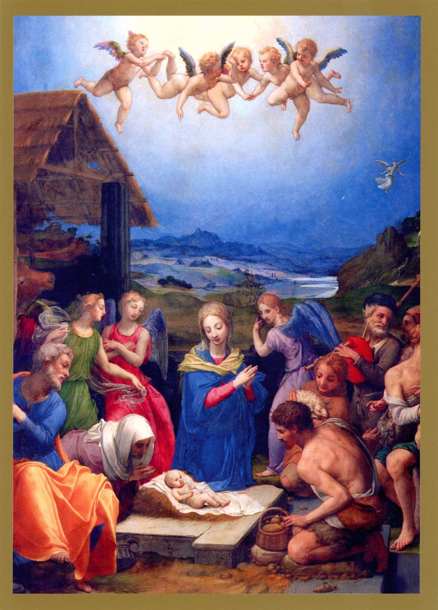 Adoration of The Shepards Cellopack of 8 Christmas Cards