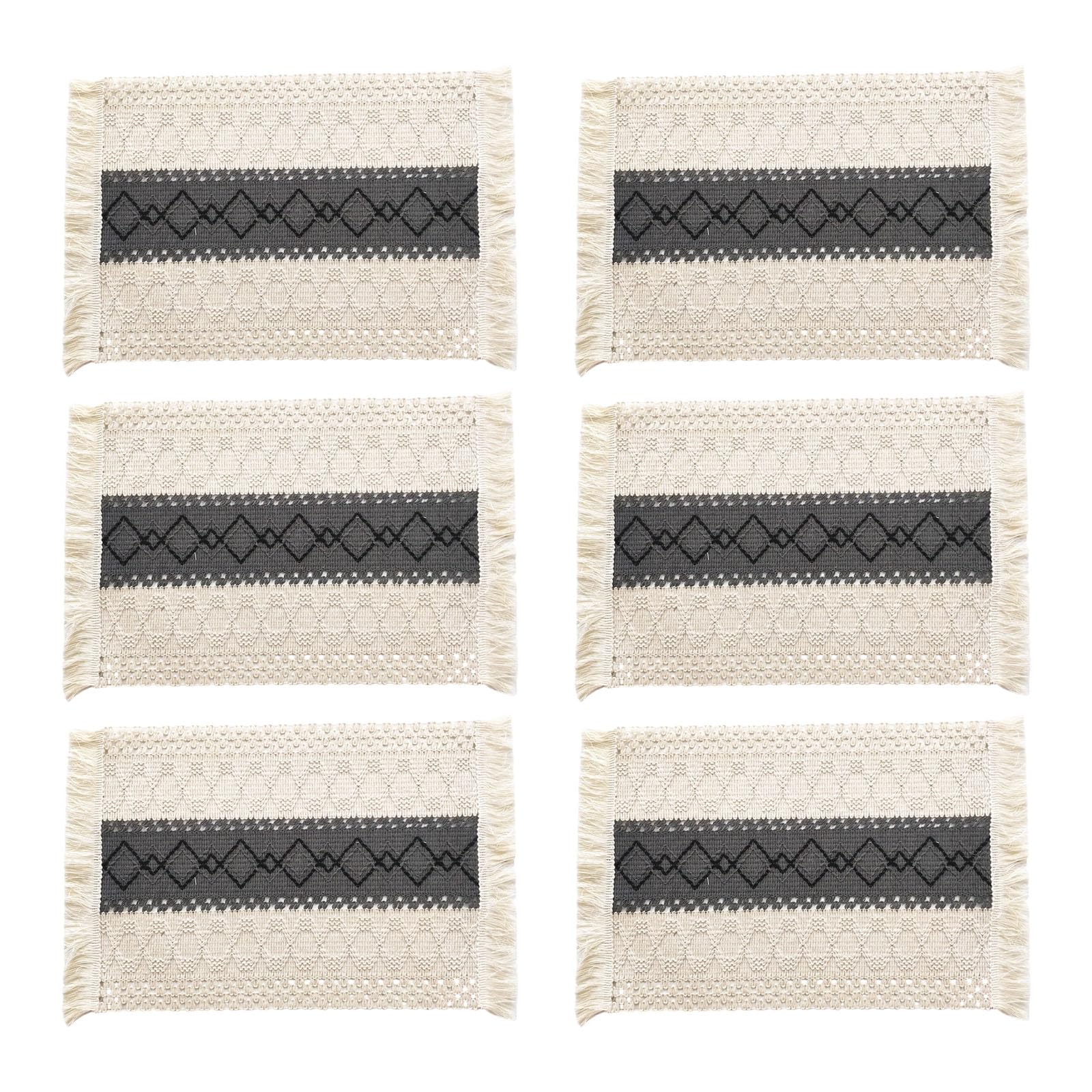 JSGHGDF Multipurpose Cotton Blend Table Runner Mats in Earth Tone Great for Thanksgiving Christmas Themed Decorations Slip Proof Dinner Placemat