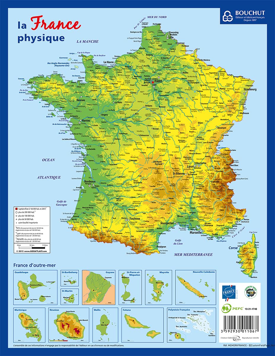 FICHE MEMO FRANCE 20,5 x 26,5 cm BOUCHUT