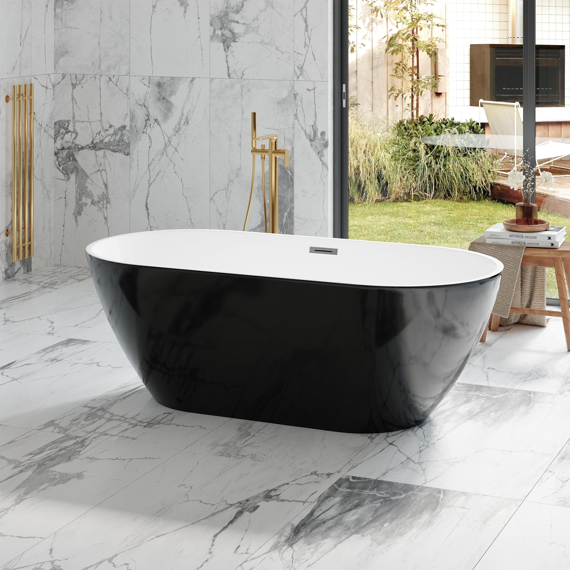 GarveeLife Freestanding Bathtub 67 Inch Acrylic Soaking Tub with Integrated Overflow, Deep Soaking Free Standing Tub, Modern Stand Alone Tub for New Builds &amp; Bathroom Remodels, Relaxing Spa Experience