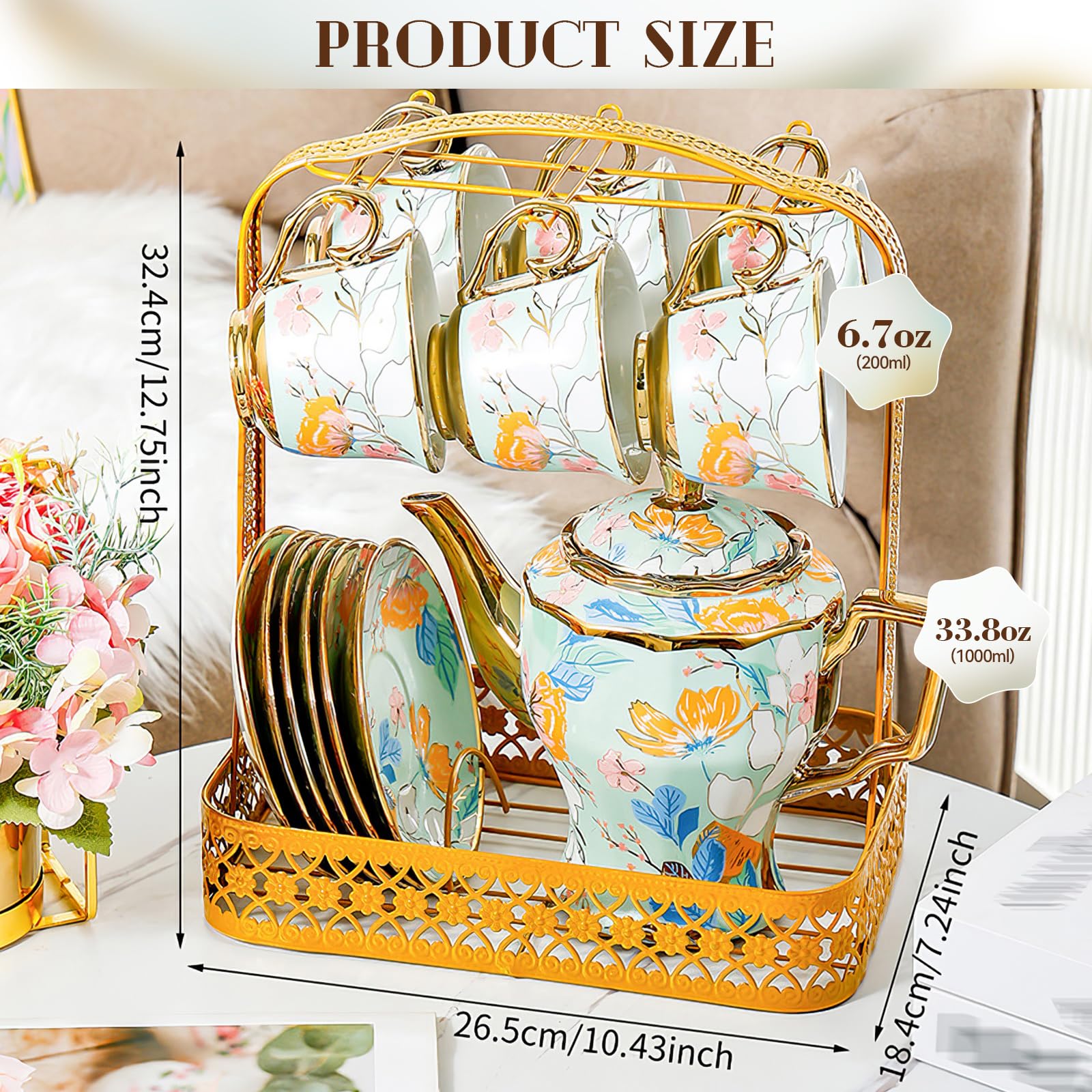 Service à thé en porcelaine 13 pièces