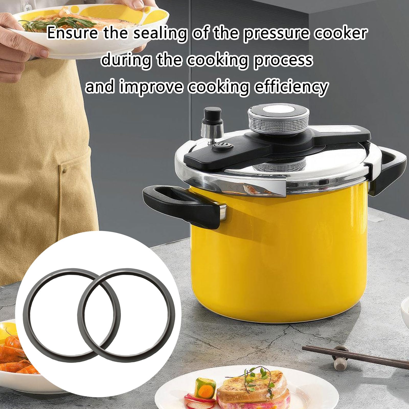 2Pcs Food Grade Silicone Gasket Sealing Rings For Pressure Cookers Ensuring Seal And Long Lasting Performances