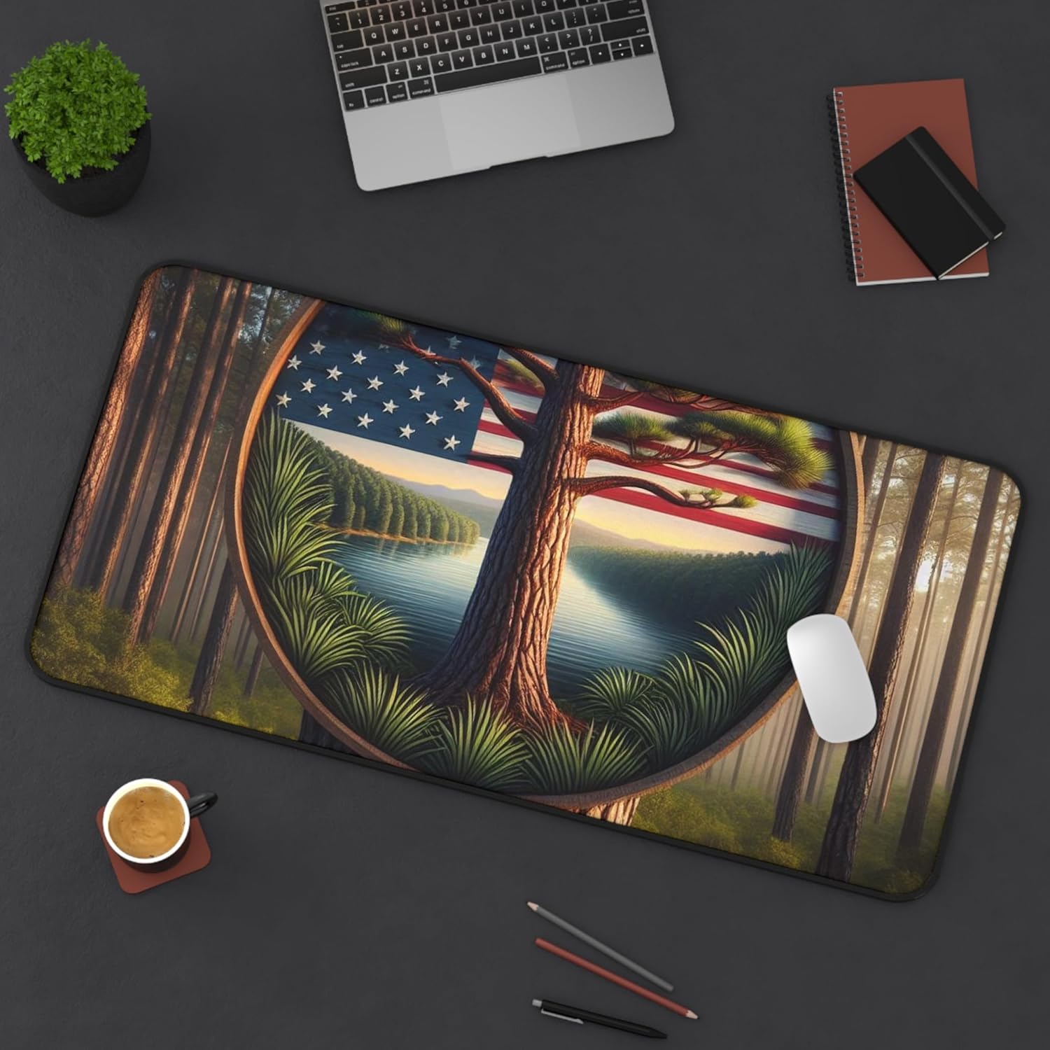 Longleaf Pine Desk Mat - Premium USA-Made Mat Featuring Alabama's Symbol