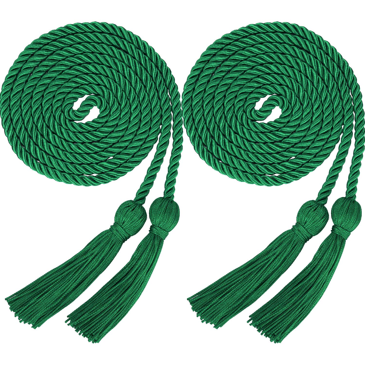 Yaomiao 2 Pieces Graduation Cords Polyester Yarn Honor Cord with Tassel for Graduation Students (Green)
