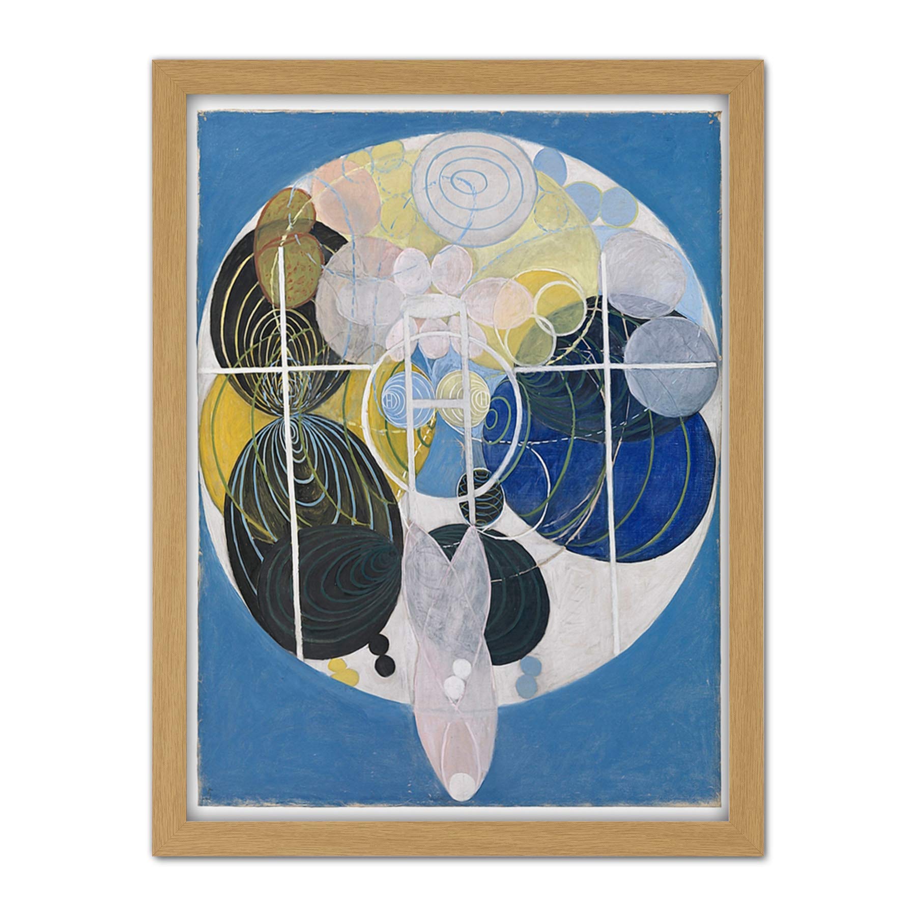Wee Blue Coo Hilma Af Klint Abstract Circles Artwork Framed Wall Art Print 18X24 Inch