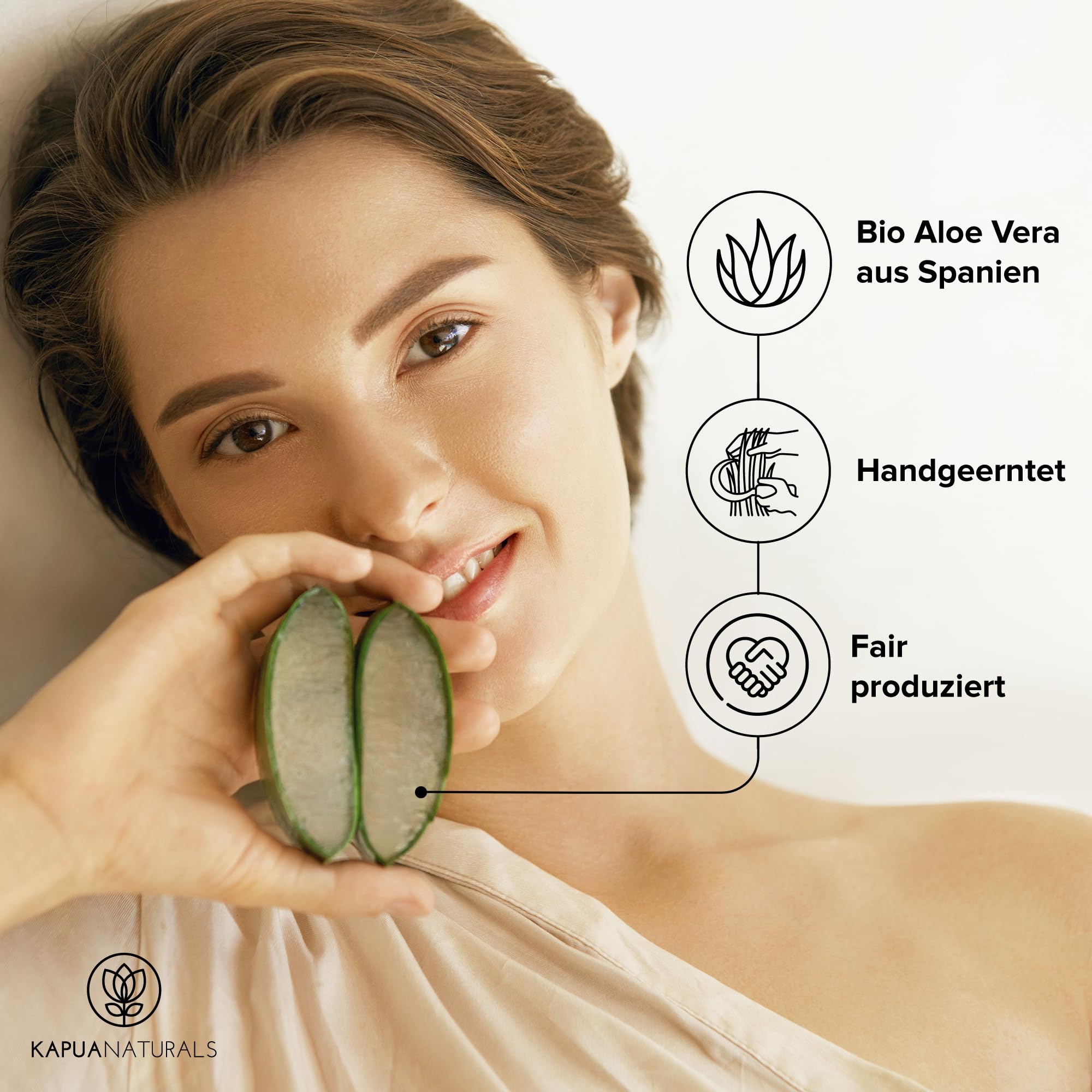Aloe Vera Gel 100 Prozent BIO • 100 % reiner Aloe Vera Saft • Mit Hyaluronsäure & Panthenol • Vegan & ohne Duftstoffe • Aloe Vera Gel pur für Gesicht & Körper • After Sun Pflege • Made in Germany