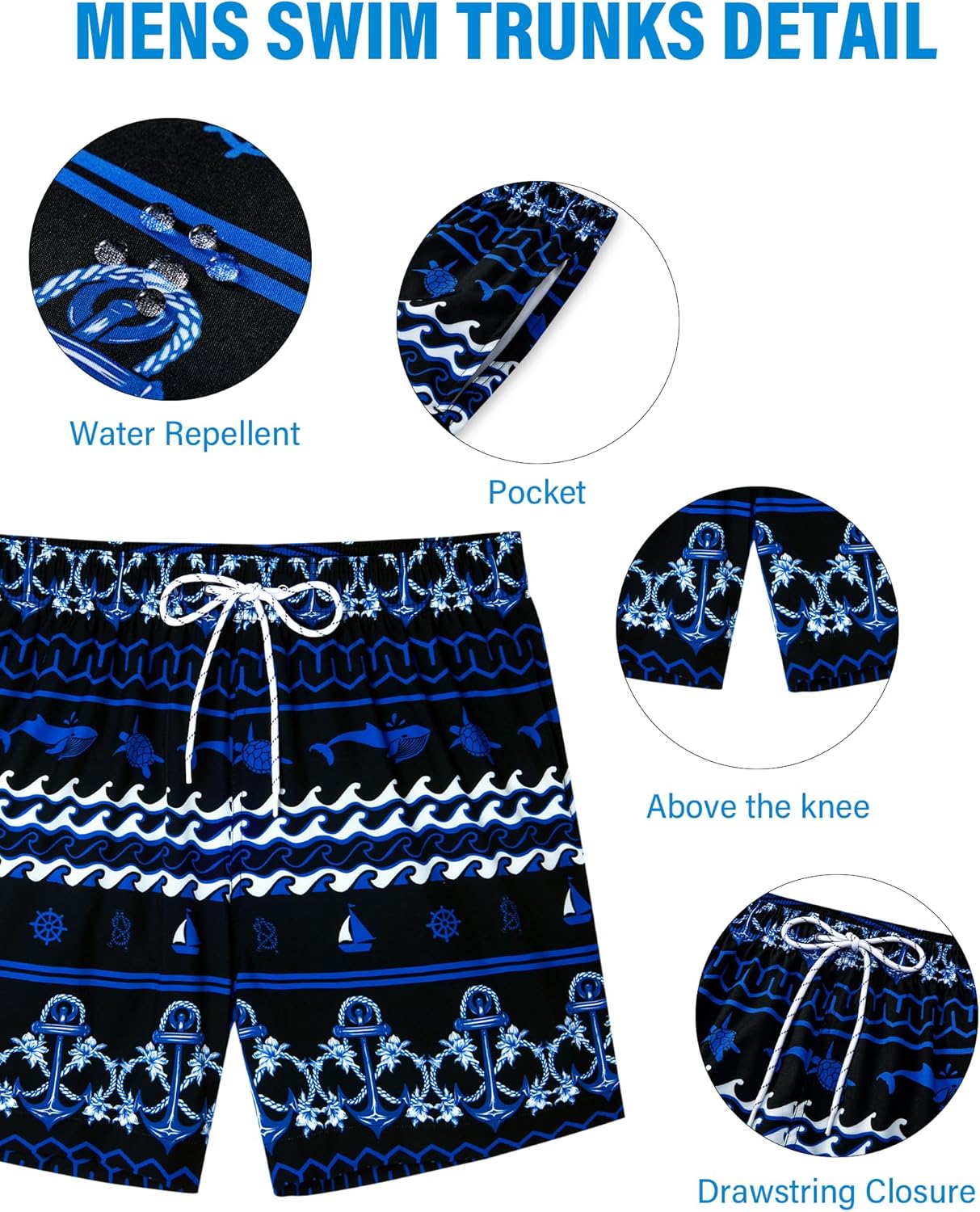 5inch Mens Swim Trunks: with Mesh Liner Pockets Drawstring Quick Dry Stretch Lined Funny Beach Swimming Pool Surf - Image 4