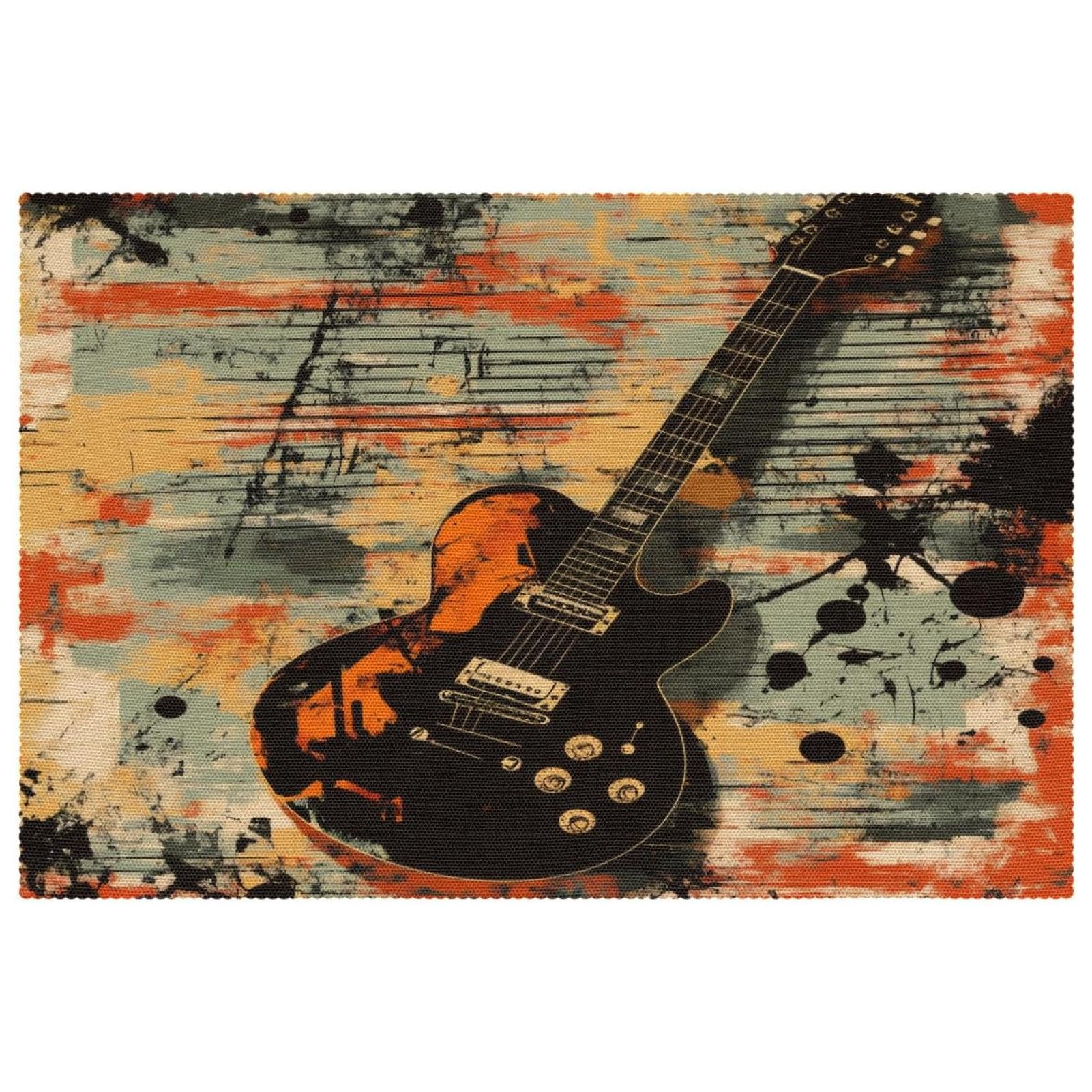Set de table guitare anti-tache en tissu Oxford pour protéger vos meubles de la chaleur