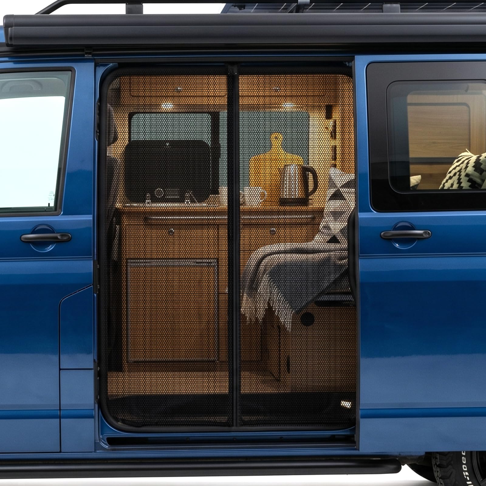 Magnetic Van Bug Screen For Vw T5 T6,Breathable Mesh Curtain,For Side & Rear Doors,Sun & Privacy Protection,Easy Fit(Full Mesh) (148 * 115CM)