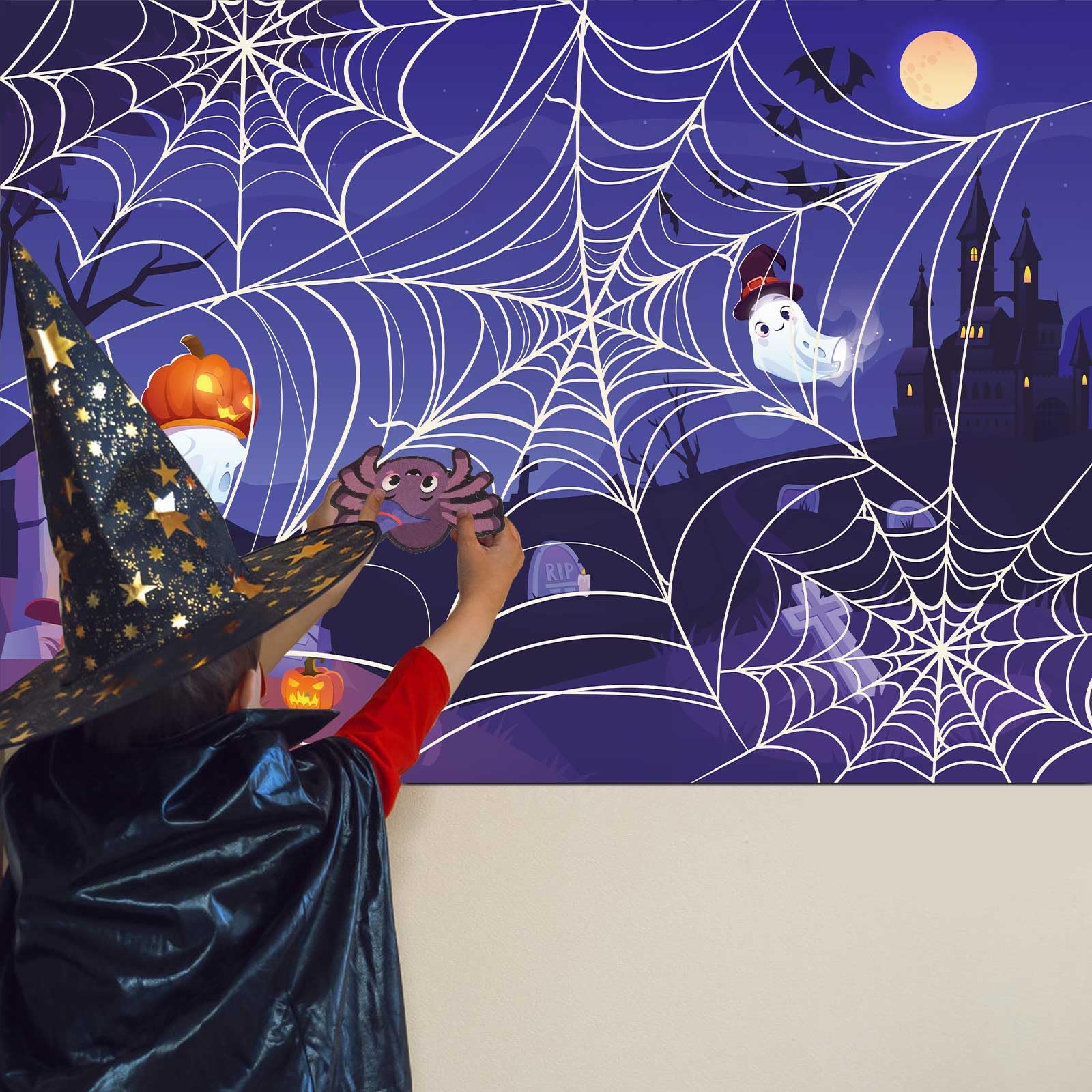 Snapklik.co : Halloween Pin The Spider On The Web Gae For Kids