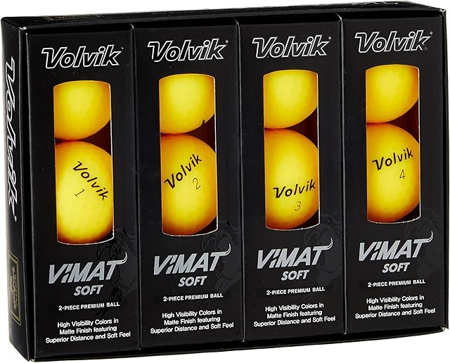 Volvik Unisex's Vimat Golf Ball, Yellow, one size