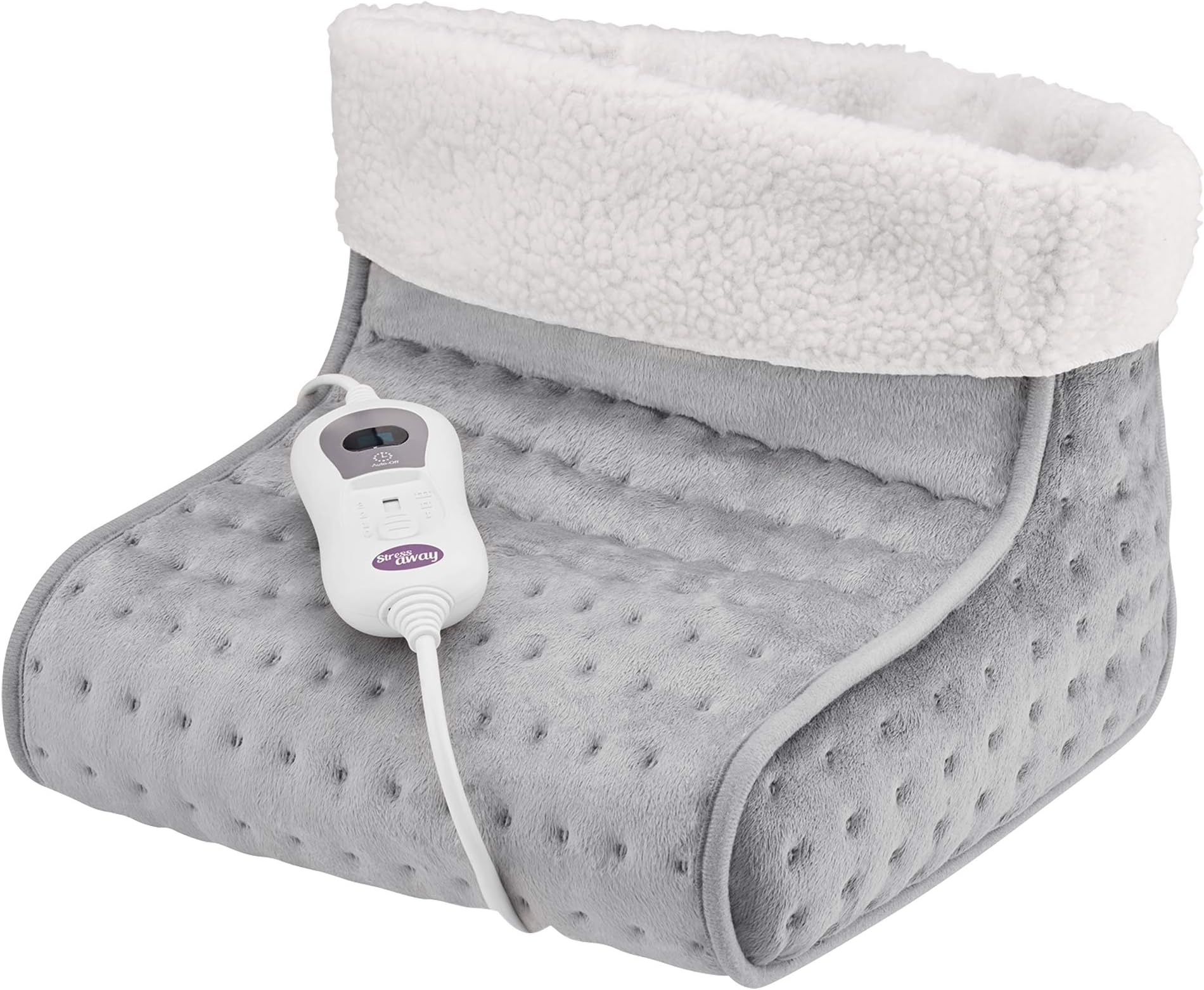 Stress Away Grey Electric Foot Warmer, Dual Speed, Adjustable Settings, Height 22.5cm